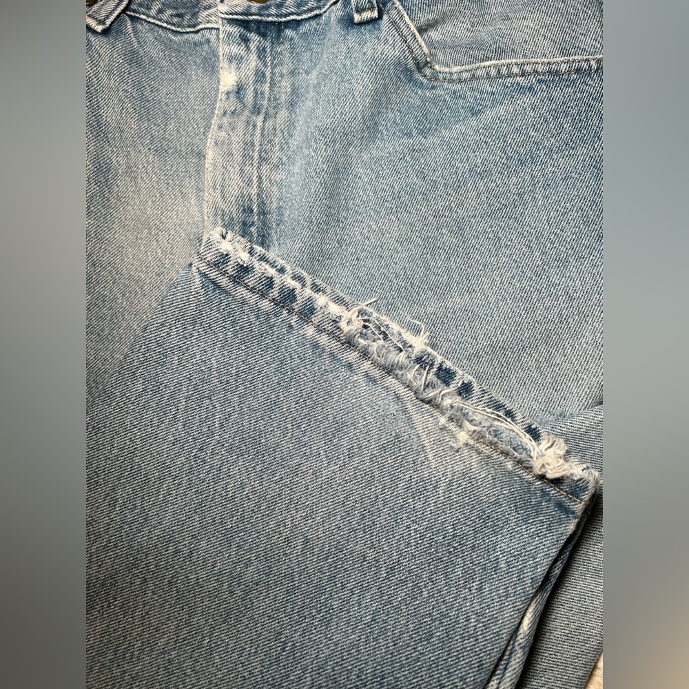 Vintage 90s Wrangler Regular Fit Straight Leg Distressed Jeans Denim size 12 - Picture 9 of 14